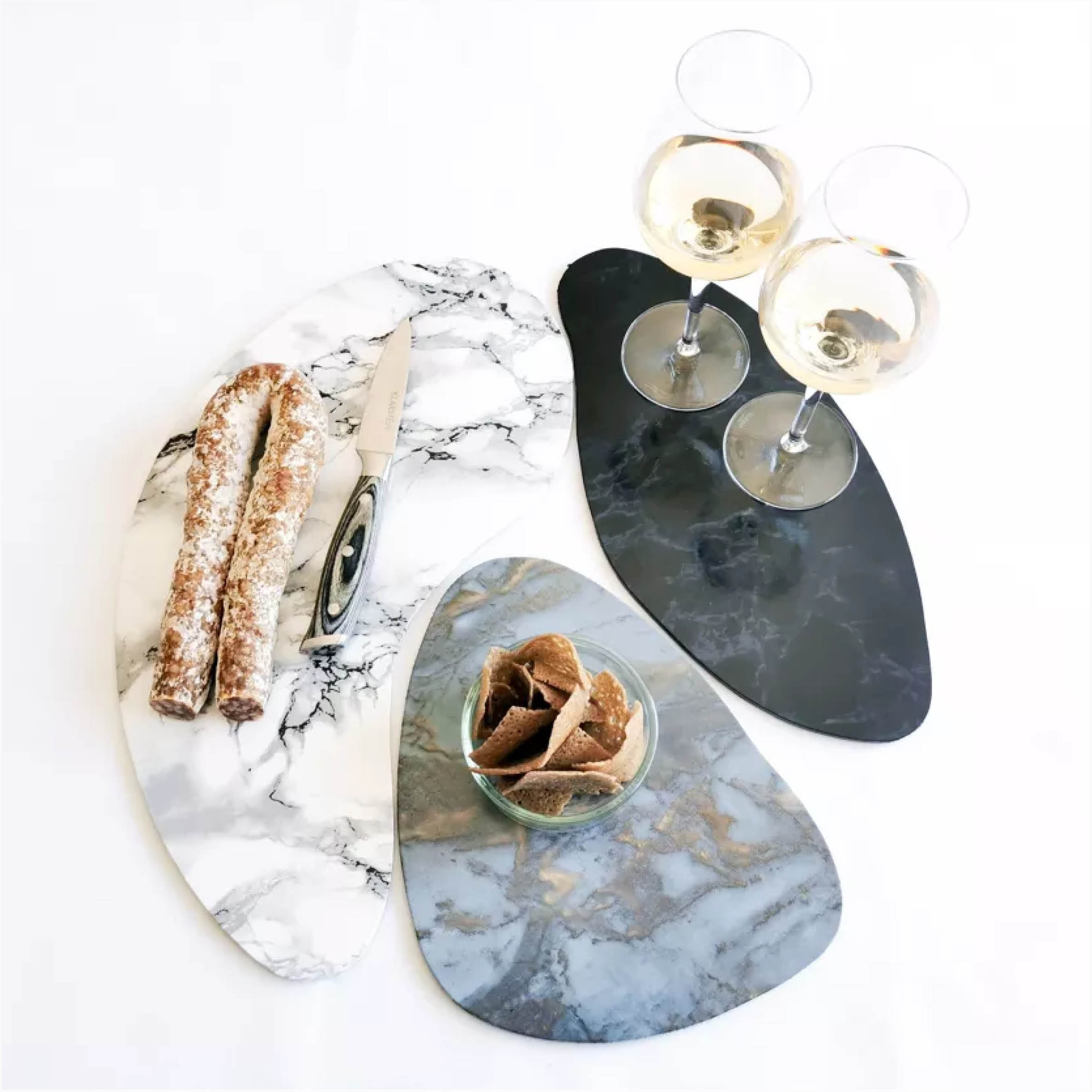 Assiettes de présentation PALET Marbre