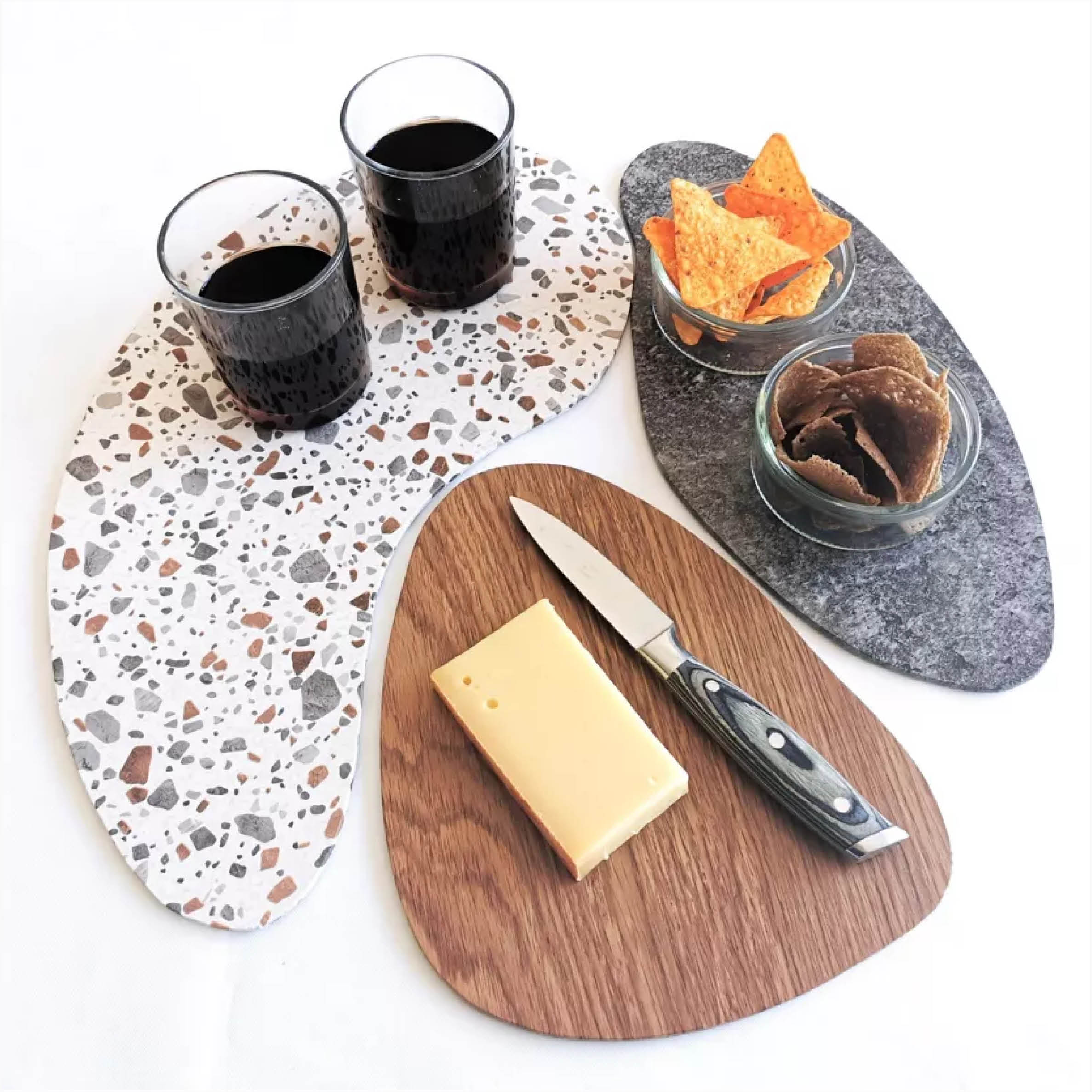 Assiettes de présentation PALET Terrazzo