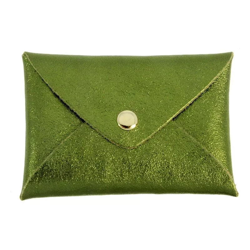 Porte-carte Origami  irisé kaki